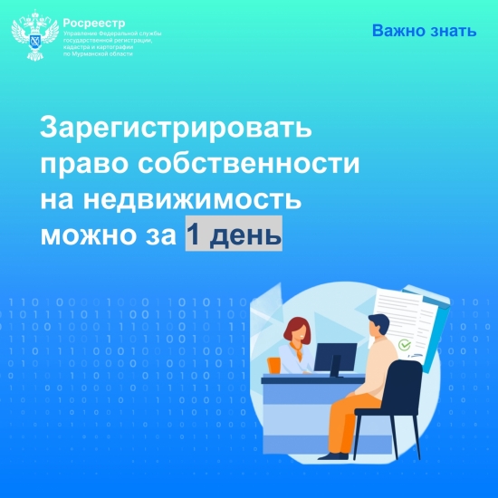 Северяне могут зарегистрировать право собственности на недвижимость за 1 день