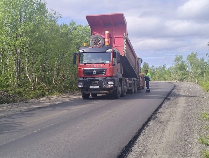 Завершаются работы на дороге Североморск - Североморск-3